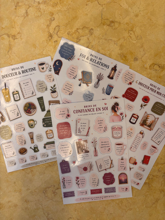Brins à coller - Pack de 4 planches de stickers